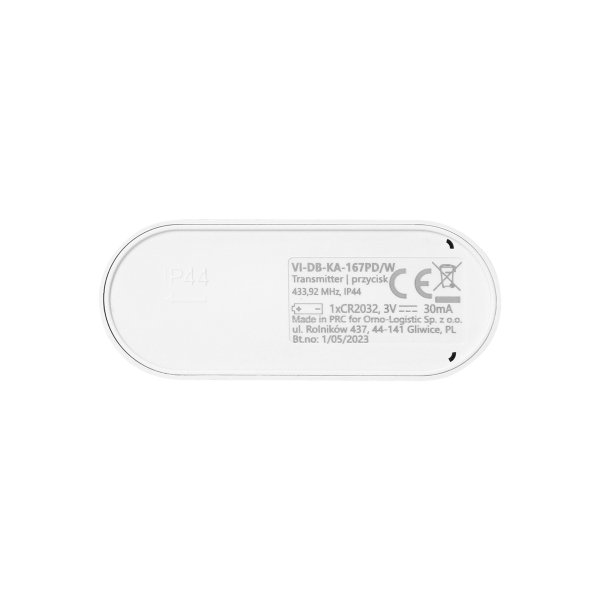 Doorbell button, battery-powered, for wireless doorbells, TELA series