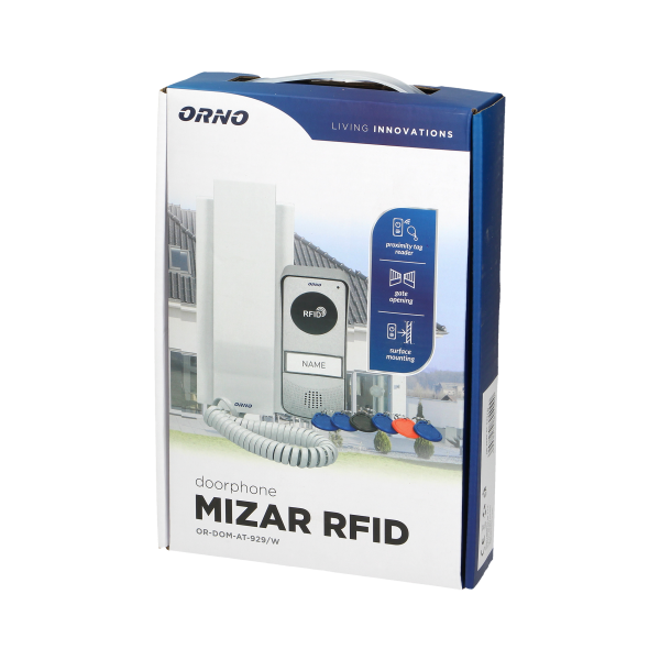Single-family doorphone set, surface mounted with proximity tag reader, MIZAR