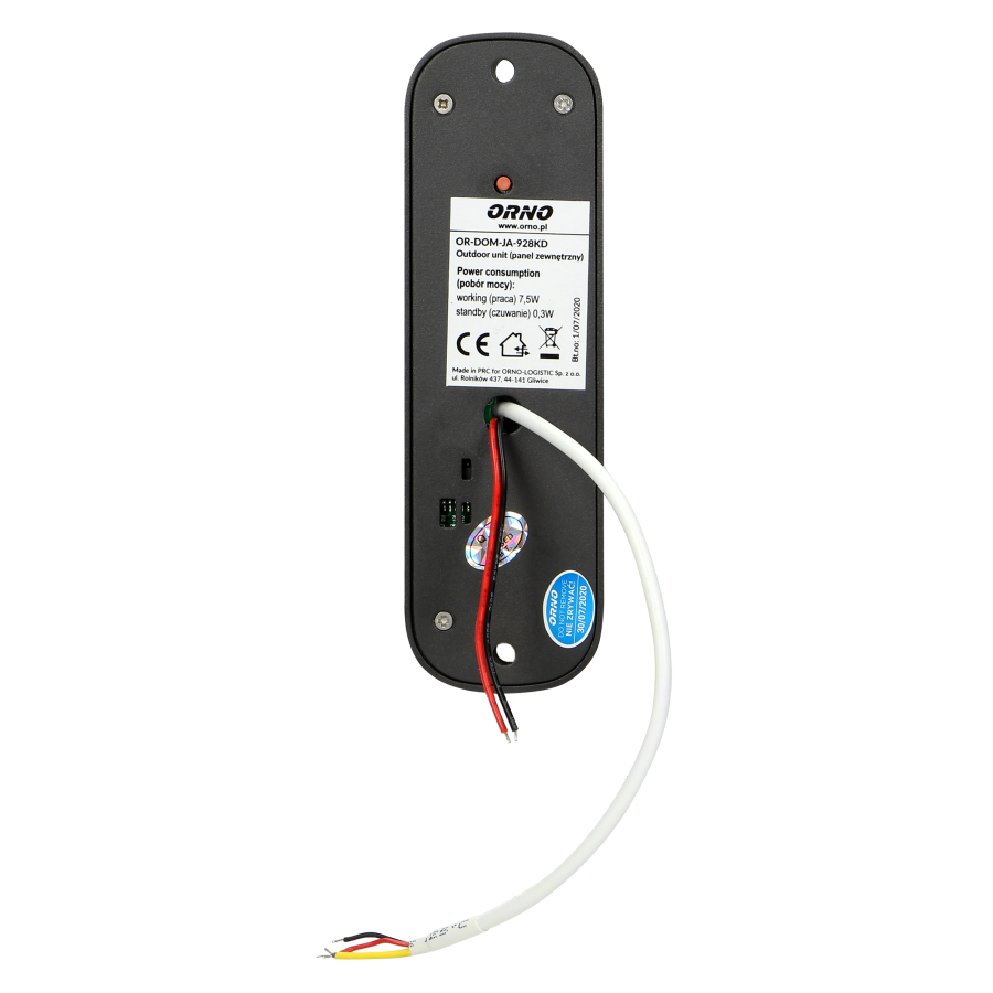 Zestaw domofonowy jednorodzinny z interkomem i czytnikiem breloków zbliżeniowych, czarny AVIOR