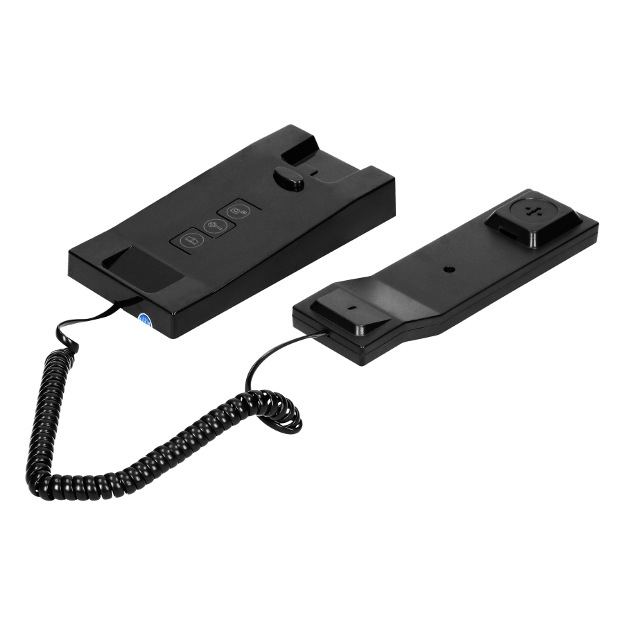 Zestaw domofonowy jednorodzinny z interkomem i czytnikiem breloków zbliżeniowych, czarny AVIOR