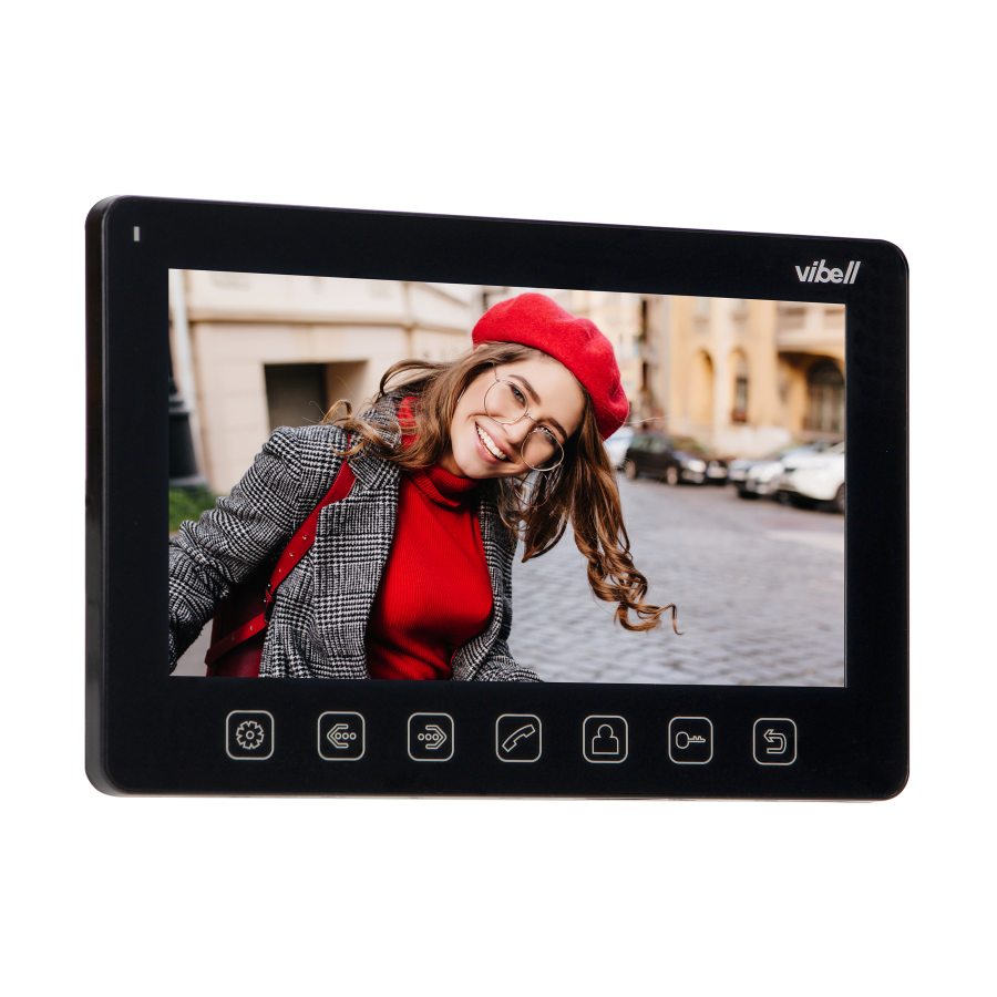 NOVEO video door phone set, LCD 7" monitor, black