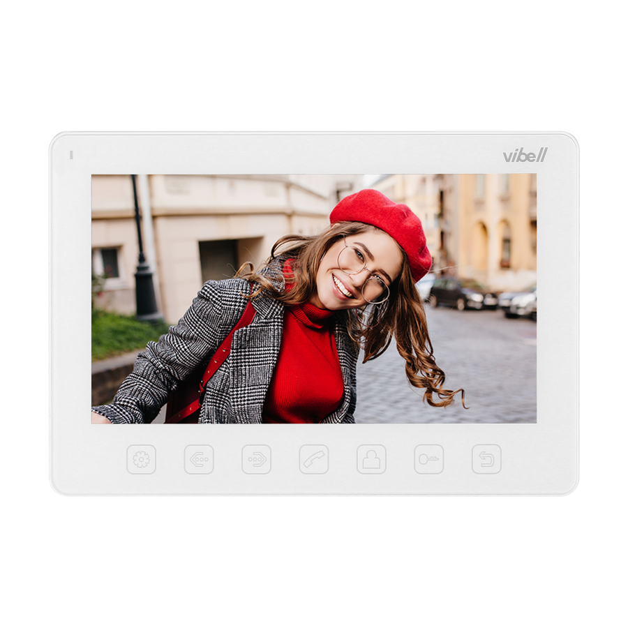 NOVEO video door phone set, LCD 7" monitor, white