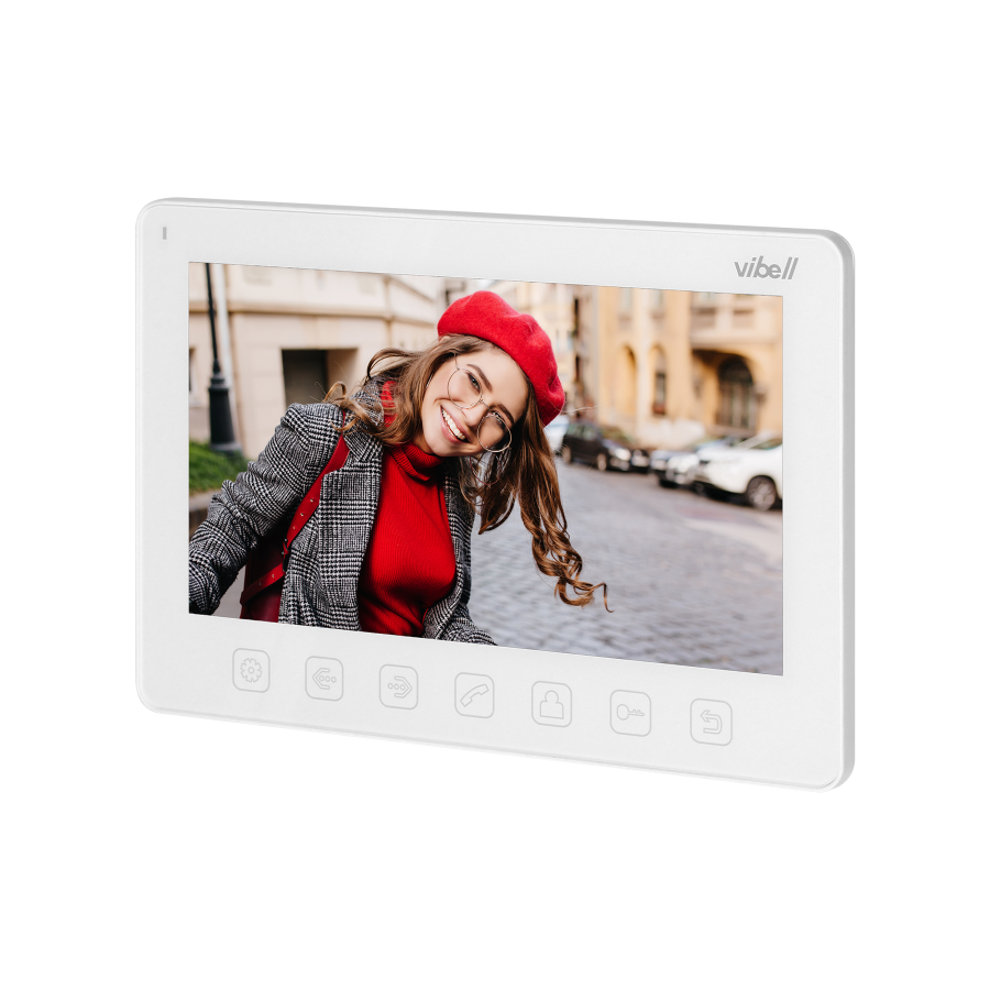 NOVEO video door phone set, LCD 7" monitor, white