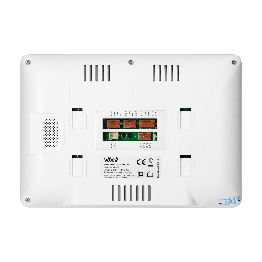 NOVEO video door phone set, LCD 7" monitor, white