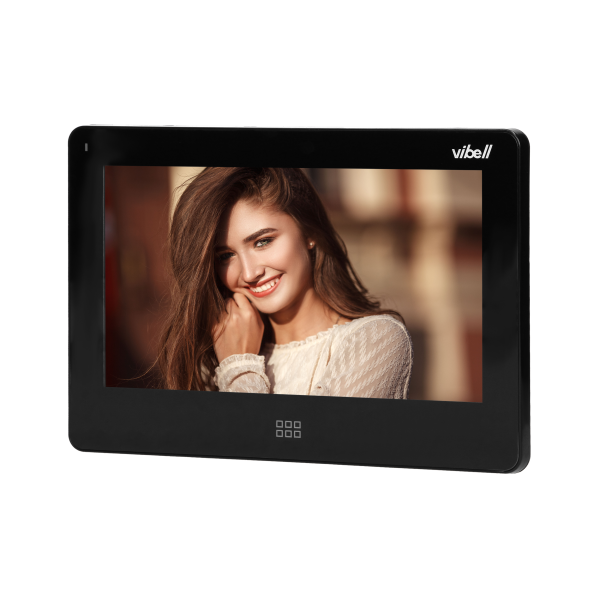 TAURI MEMO video door phone set, LCD 7" monitor, keypad, RFID reader, built-in memory, SD+DVR slots, black