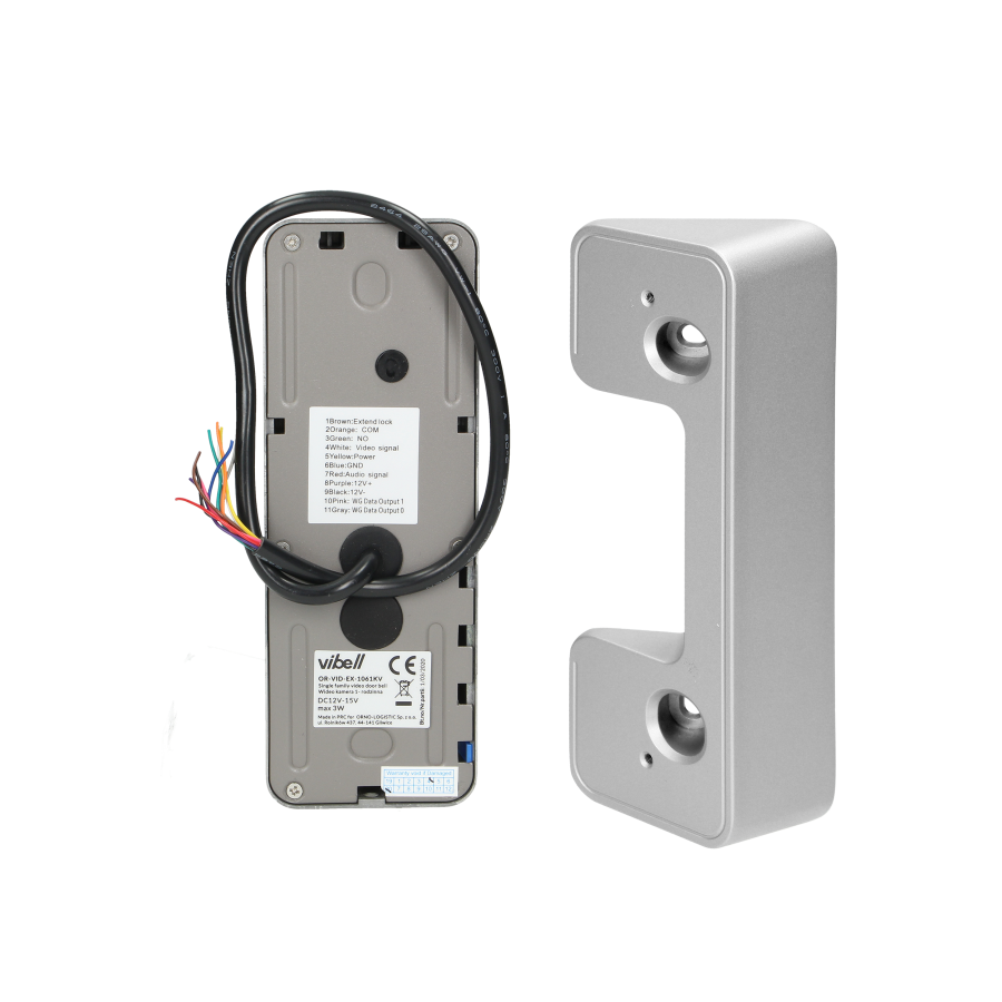 TAURI MEMO video door phone set, LCD 7" monitor, keypad, RFID reader, built-in memory, SD+DVR slots, black