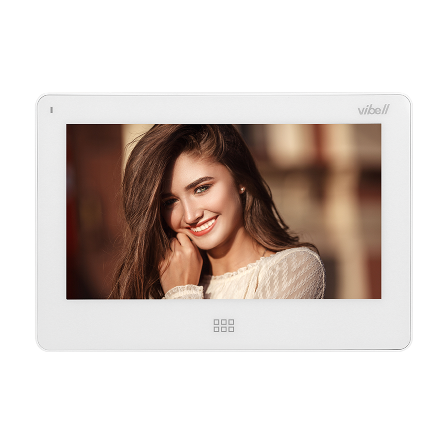 TAURI MEMO video door phone set, LCD 7" monitor, keypad, RFID reader, built-in memory, SD+DVR slots, white