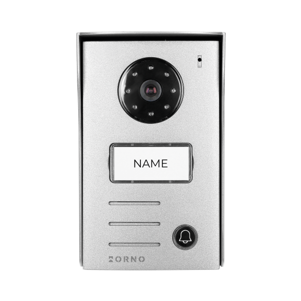 NAOS video doorphone set for 2-wires, handset-free, multicolor 4.3" LCD display, external panel with card and proximity tags reader, RFID, black