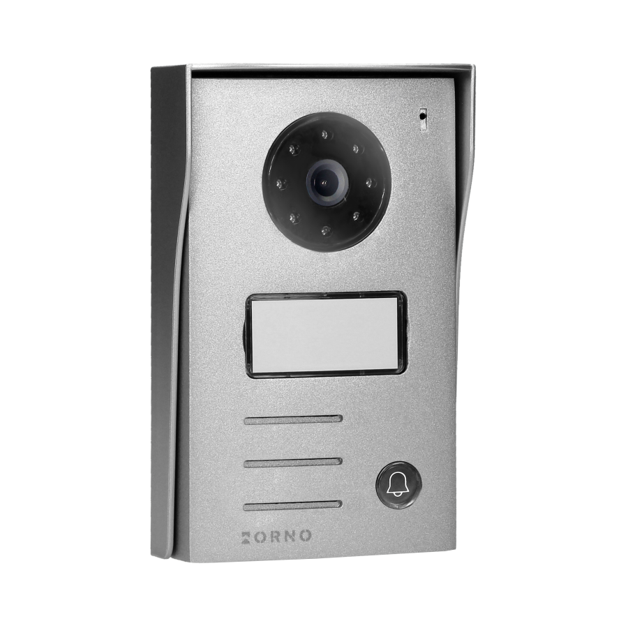 NAOS video doorphone set for 2-wires, handset-free, multicolor 4.3" LCD display, external panel with card and proximity tags reader, RFID, black