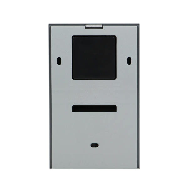 NAOS video doorphone set for 2-wires, handset-free, multicolor 4.3" LCD display, external panel with card and proximity tags reader, RFID, black