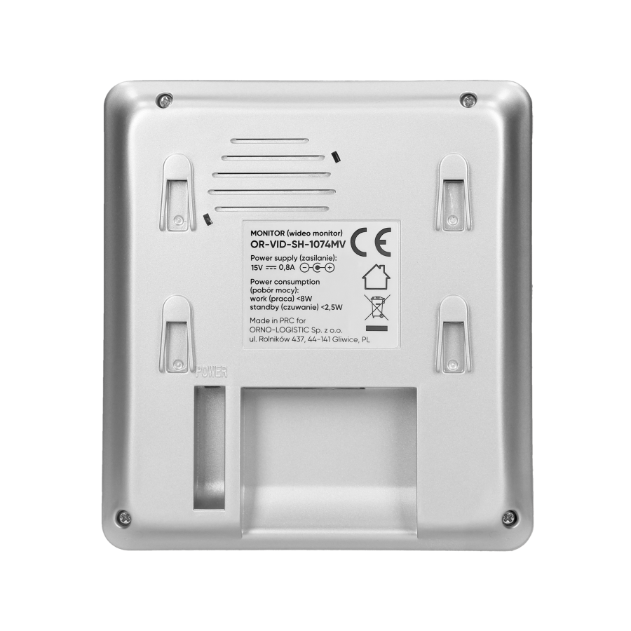 Zestaw wideodomofonowy 2-żyłowy bezsłuchawkowy, kolor, 4,3" LCD,  z czytnikiem breloków zbliżeniowych, czarny, NAOS RFID