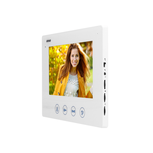 Zestaw wideodomofonowy bezsłuchawkowy, kolor, LCD 7", z szyfratorem, natynkowy, biały, CERES