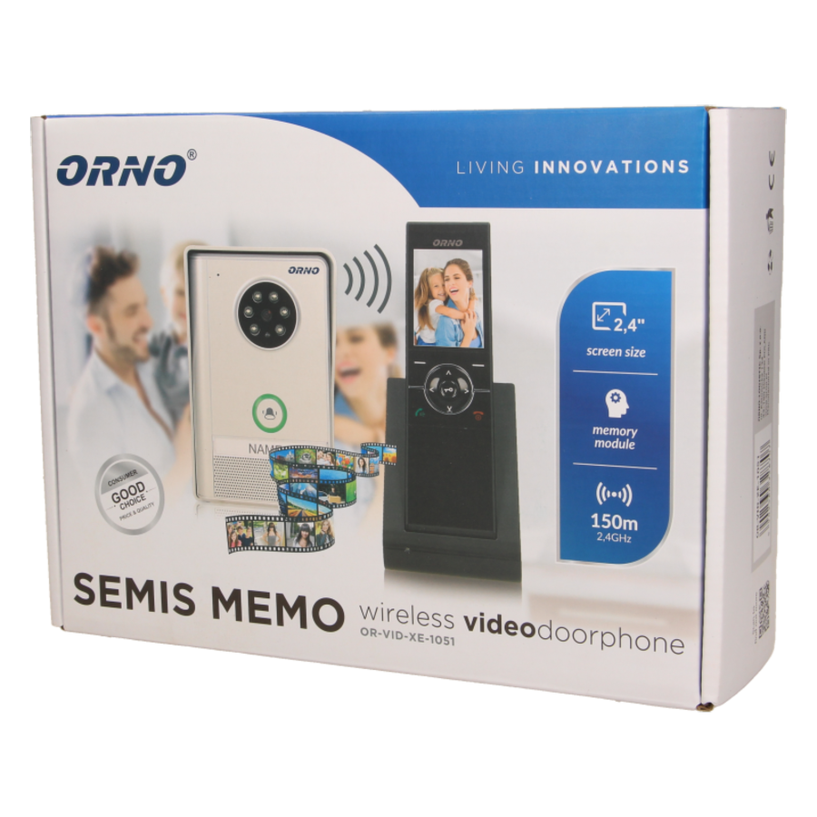 Single family wireless videodoorphone SEMIS MEMO 2,4"