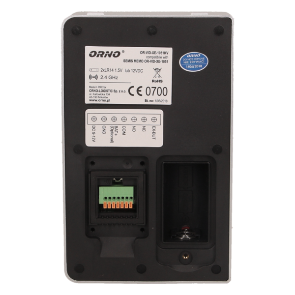 Single family wireless videodoorphone SEMIS MEMO 2,4"