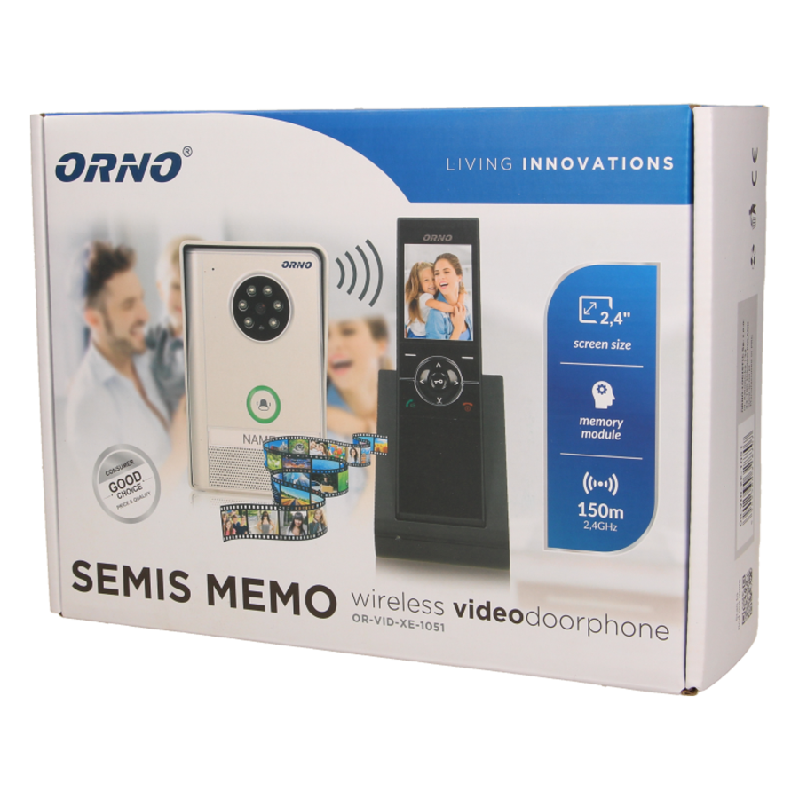 Single family wireless videodoorphone SEMIS MEMO 2,4"