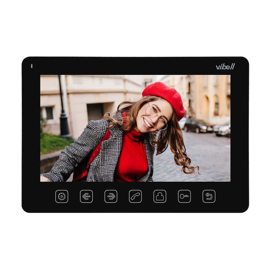 NOVEO MULTI4 a four-family video door phone set, LCD 7" monitor, black