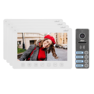 NOVEO MULTI4 a four-family video door phone set, LCD 7" monitor, white