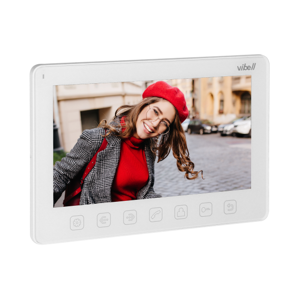Wideo monitor bezsłuchawkowy, kolorowy, LCD 7” do zastosowania w systemach VIBELL, biały