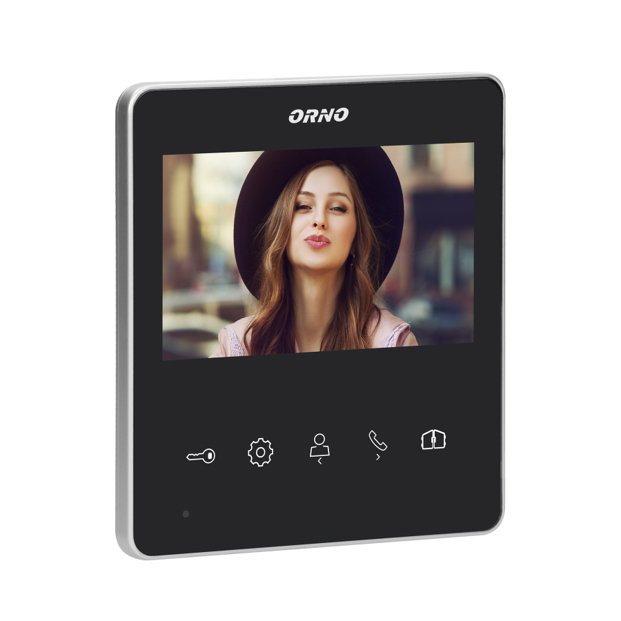 Handset-free, LCD video monitor, multicolor, 4.3", for the extension of NAOS series, gate opening function