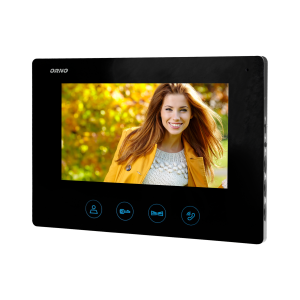 Multicolor, LCD 7" video monitor, handset-free, for the extension of CERES series, with gate opening function, black