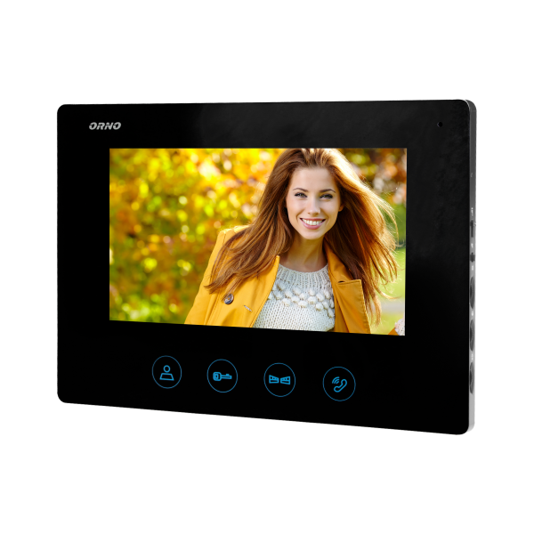 Multicolor, LCD 7" video monitor, handset-free, for the extension of CERES series, with gate opening function, black