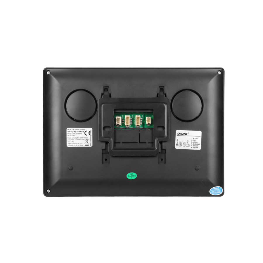 Multicolor, LCD 7" video monitor, handset-free, for the extension of CERES series, with gate opening function, black