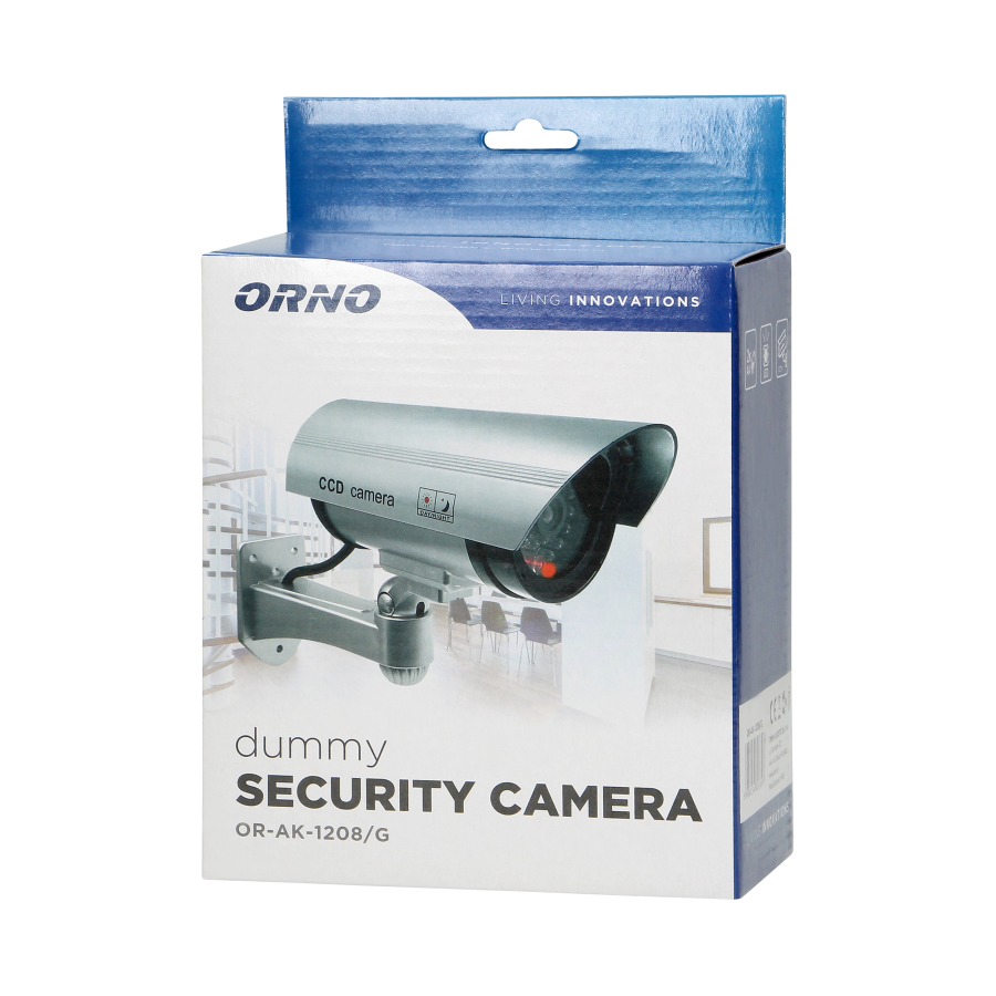 Dummy security CCTV camera, battery operated, silver