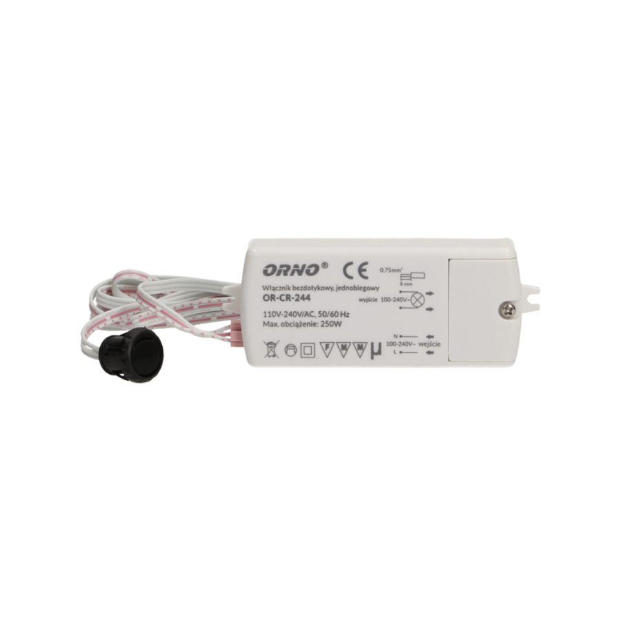 Włącznik bezdotykowy, jednobiegunowy, IP20, 250W