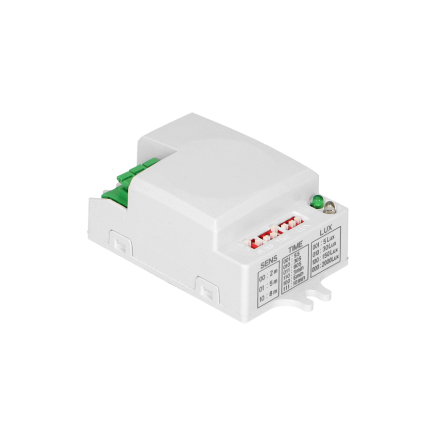 Mikrofalowy czujnik ruchu mini , 360/180st. z regulacją zworkową, IP20, 1200W