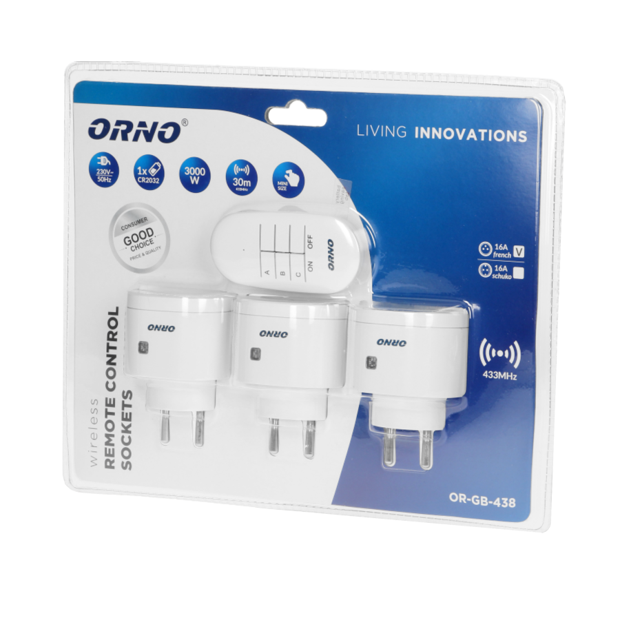 Set of wireless sockets with remote control, 3+1 MINI