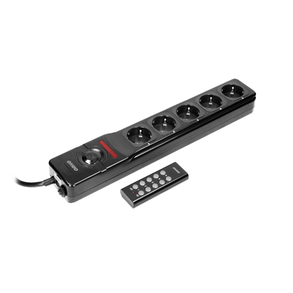 5-sockets powerstrip with remote control, 3x1,5mm² - 3m