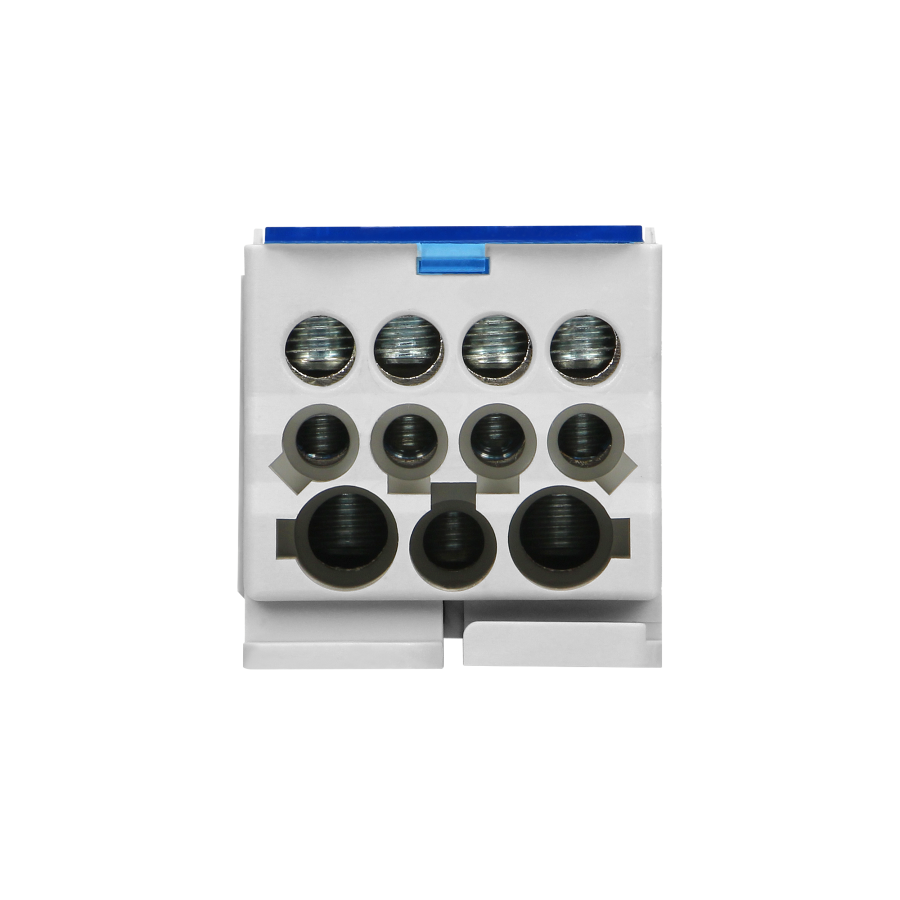 Power distribution block 250A, input terminal 1x120mm², output terminals 4x10mm², 5x16mm² and 2x25mm².