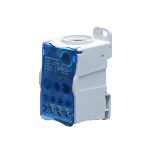 Power distribution block 400A, input terminal 1x185mm², output terminals 4x10, 5x16mm² and 2x25mm².