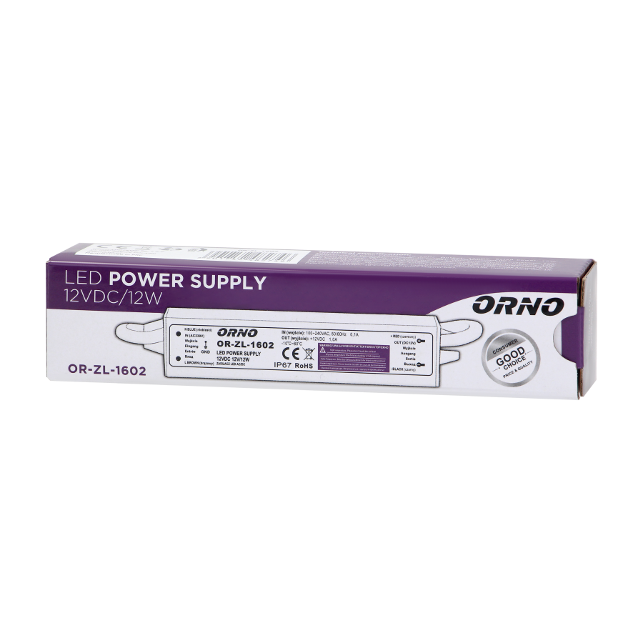 LED driver AC/DC 12V/12W, IP67