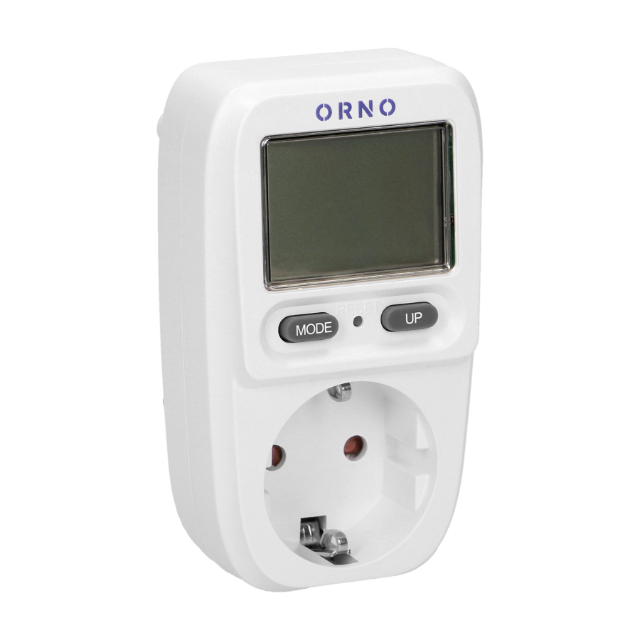 Power meter with LCD display, schuko