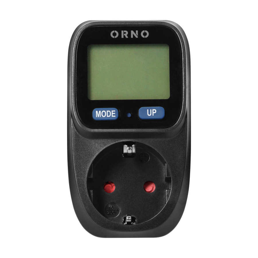 Power meter with LCD display with backlight, Schuko,  black