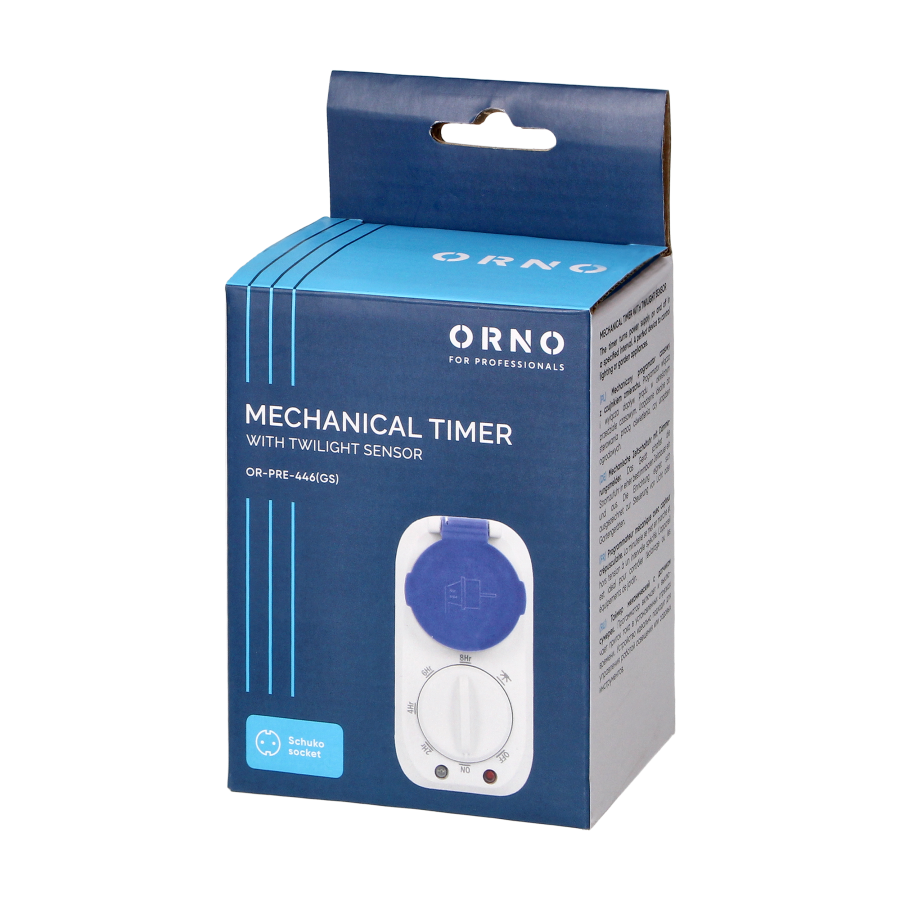 Outdoor mechanical timer with twilight sensor, Schuko, 16A/230A, IP44