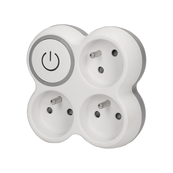 Triple socket outlet with ON/OFF switch