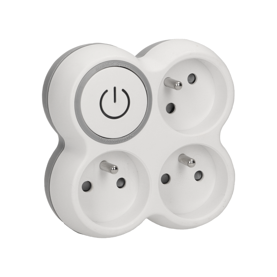 Triple socket outlet with ON/OFF switch