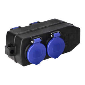 4-way weatherproof extension socket, shock-resistant, 4x2P+E Schuko, 16A, IP44