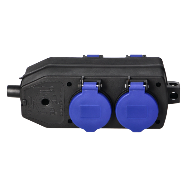 4-way weatherproof extension socket, shock-resistant, 4x2P+E Schuko, 16A, IP44