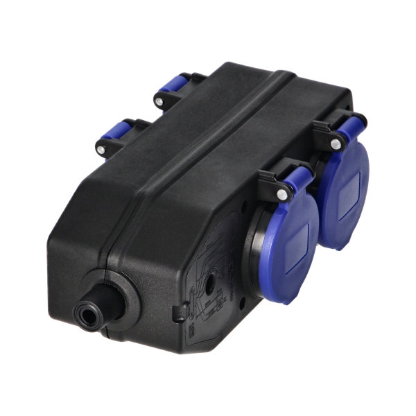 4-way weatherproof extension socket, shock-resistant, 4x2P+E Schuko, 16A, IP44