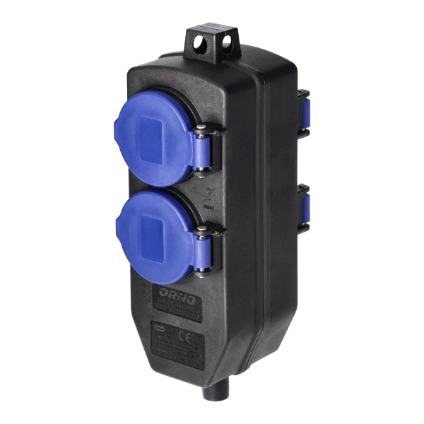 4-way weatherproof extension socket, shock-resistant, 4x2P+E Schuko, 16A, IP44