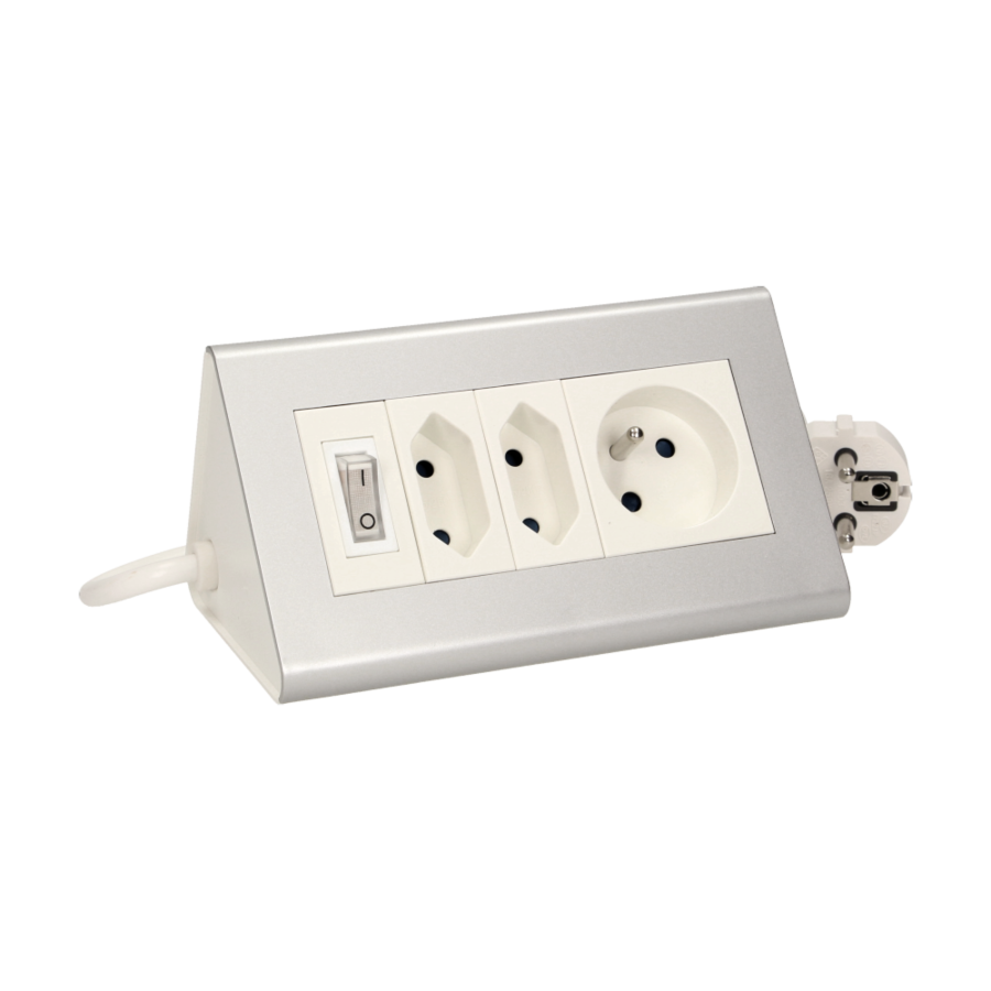 Desktop extension socket with switch