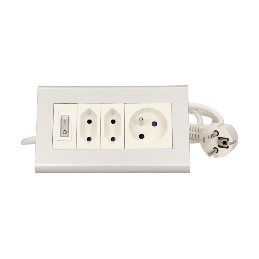 Desktop extension socket with switch