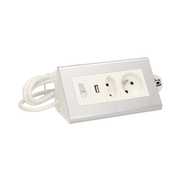 Desktop extension socket with switch and USB charger