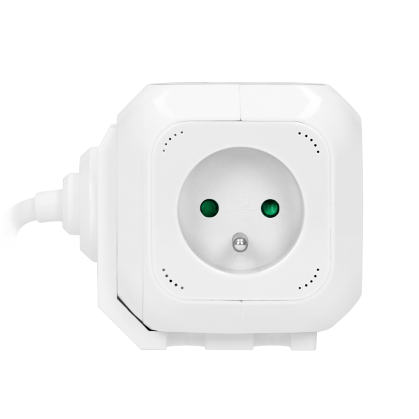 Przedłużacz 4 krotny 2P+Z, ładowarka 2xUSB, 1,4m H05VV-F 3x1mm2, biały