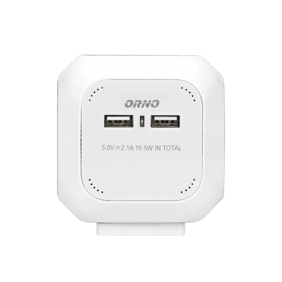 Extension sockets 4 x 2P+E, 2xUSB chargers, 1.4m H05VV-F 3x1mm2, white