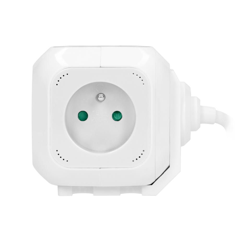 Extension sockets 4 x 2P+E, 2xUSB chargers, 1.4m H05VV-F 3x1mm2, white