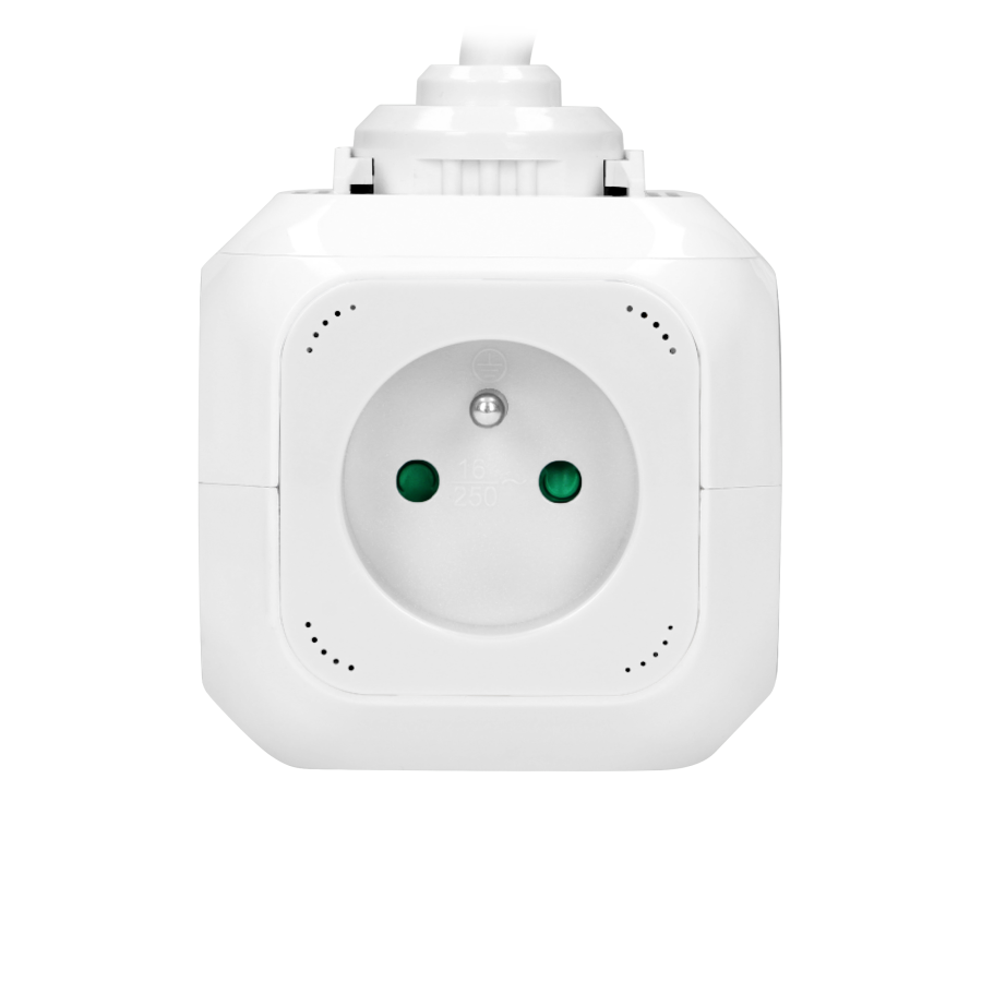 Extension sockets 4 x 2P+E, 2xUSB chargers, 1.4m H05VV-F 3x1mm2, white